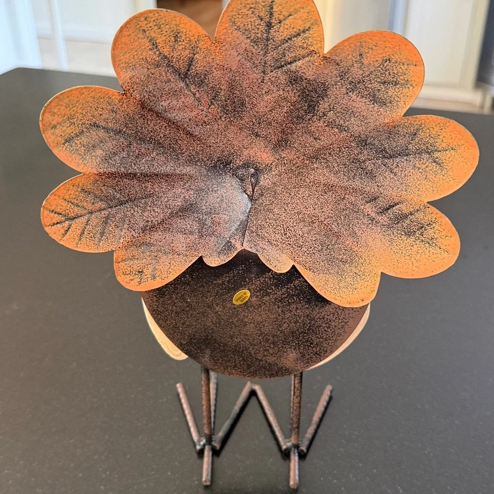 Rustic Farmhouse Metal & Wood Turkey Tabletop Decor